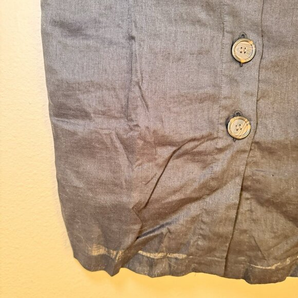 INC Cottage Puff Sleeve Black Button Front Dress Women's Size 8 Dream Dressing - Picture 4 of 8